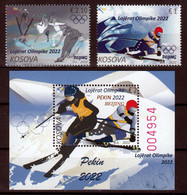 Kosovo 2022 Olympic Games Winter Beijing China Sports Figure Skating Skiing Ski Jumping Ice Skating, Set And Block  MNH - Winter 2022: Peking