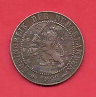 -- MONNAIE PAYS-BAS / KONINGRIJK DER NEDERLANDEN / 2 1/2 CENT / 1898 -- - 2.5 Centavos