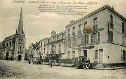 Nemours * L4hôtel De L'Ecu De France Et L'église St Jean Baptiste * Autos - Nemours