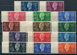 Série    Entraide Française Complète 14 Timbres, 14 Pays - 1944 Entraide Française