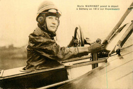 Bétheny * Marie MARVINGT Prend Le Départ En 1912 Sur Avion Deperdussin * Aviateur Aviatrice Aviation Meeting Course - Bétheny