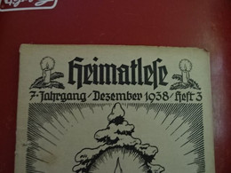 1 Heft Heimatlese Weihnachten Dezember " 1938 - Allemand