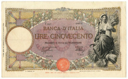 500 LIRE CAPRANESI MIETITRICE TESTINA BI L'AQUILA 23/08/1943 BB - Regno D'Italia – Autres