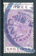 New Zealand 1882-1930 QV Longtype Fiscal Revenue - P.14½ X 14 - Mult. Wmk. - 3/- Mauve Parcel Post Used (SG F92) - Steuermarken/Dienstmarken