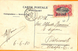 Aa0038 - BELGIAN Congo Belge - POSTAL HISTORY - POSTCARD To ITALY 1910 - Brieven En Documenten