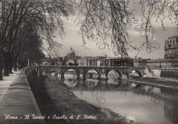 CARTOLINA  ROMA,LAZIO,IL TEVERE E CUPOLA DI S.PIETRO,BELLA ITALIA,STORIA,MEMORIA,CULTURA,RELIGIONE,NON VIAGGIATA - Fiume Tevere