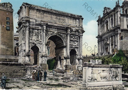 CARTOLINA  ROMA,LAZIO,ARCO DI SETTIMIO SEVERO,BELLA ITALIA,STORIA,MEMORIA,CULTURA,RELIGIONE,IMPERO ROMANO,VIAGGIATA 1966 - Musei