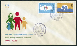 Türkiye 1983 Family Planning And Mother-Child Health Mi 2624-2625 FDC - Storia Postale
