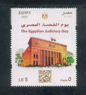 EGYPT / 2021 / THE EGYPTIAN JUDICIARY DAY / FLAG / EMBLEM : SALADIN'S EAGLE / WEIGHT & MEASURMENTS / JUSTICE / MNH / VF - Ongebruikt