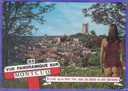 Carte Postale 46. Montcuq  Femme Nue Pin-Ups  Très Beau Plan - Montcuq