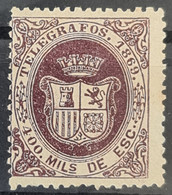 SPAIN 1869 - MNH - Edif. # 30 - TELEGRAFOS 400 MdE - Telegraph