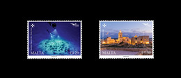 2022 Malta EUROMED Maritime Archaeology & Historical Cities Of The Mediterranean Set Of Two Stamps Mint NH VF - Malta