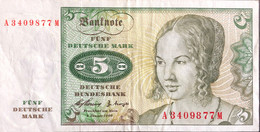 Germany 5 Deutsche Mark, P-18 (2.1.1960) - Very Fine - Serie A - 5 Deutsche Mark