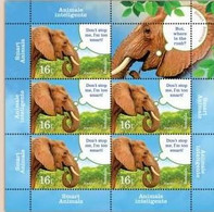ROMANIA  2022  SMART ANIMALS: ;Elephants - Sheet Of 5 Stamps +1 Label  MNH** - Elefanten