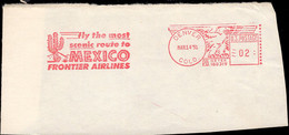 UNITED STATES(1951) Cactus. Red Postage Meter Imprint On Pitney Bowes Fragment No 180319: "Air To Mexico - Other