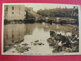 Carte Postale. Morbihan 56. Pont Scorff Le Vieux Pont Sur Le Scorff. Lavandières. Lavoir - Pont Scorff