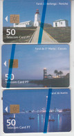 PORTUGAL 2001 FAROL LIGHTHOUSE MINT IN BLISTER SET OF 3 CARDS - Lighthouses