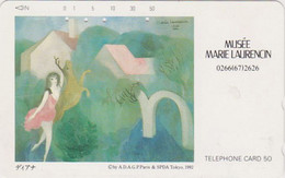 TC JAPON / 110-011 - PEINTURE FRANCE - MARIE LAURENCIN - DIANE & CERF - PAINTING JAPAN Phonecard 1900 - Malerei