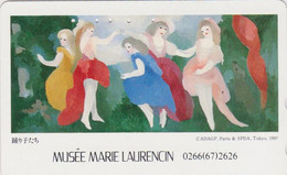 Télécarte JAPON / 110-016 - PEINTURE FRANCE - MARIE LAURENCIN  - PAINTING JAPAN Phonecard 1903 - Schilderijen