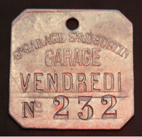 Jeton De Nécessité, De Consigne, D'atelier - Paris 8e "Grand Garage St Augustin / Vendredi / N°232" - Monétaires / De Nécessité