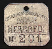 Jeton De Nécessité, De Consigne, D'atelier - Paris 8e "Grand Garage St Augustin / Mercredi / N°201" - Monétaires / De Nécessité