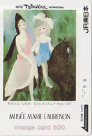 RR RARE Carte ORANGE  JAPON 1987 - PEINTURE FRANCE -  MARIE LAURENCIN - PAINTING JAPAN Prepaid JR Card - 1950 - Pittura