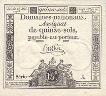 RARE Assignat 15 Sols Du 23 Mai 1793 Série 5 Ass.41a  TRÈS BEL ÉTAT P/NEUF - Assignats & Mandats Territoriaux