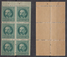 Kuba Cuba Booklet Pane Of 6 Mi# 39 ** MNH 1c Marti 1917 - Unused Stamps