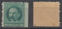 Kuba Cuba Mi# 39 ** MNH 1c Marti 1917 2 Sides Imperforated From Booklet Pane - Ongebruikt
