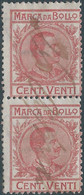 ITALIA-ITALY-ITALIEN,1905/26 Marca Da Bollo,Revenue Fiscal -Tax,Cent.20,in Strip Used - Fiscaux