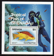 Grenada 1984 MiNr. Bl. 126 Coral Reef Fish Spanish Hogfish Diving  WWF S\sh  MNH** 10,00 € - Buceo