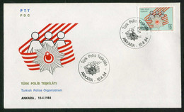 Türkiye 1984 Turkish Police Organization Mi 2666 FDC - Storia Postale