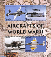 Tuvalu 2022 Aircraft Of World War II 4v M/s, Mint NH, History - Transport - World War II - Aircraft & Aviation - WW2 (II Guerra Mundial)