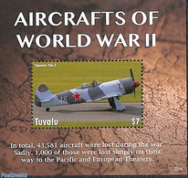 Tuvalu 2022 World War II Aircraft S/s, Mint NH, History - Transport - World War II - Aircraft & Aviation - WW2 (II Guerra Mundial)