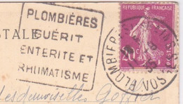 CACHET DAGUIN - PLOMBIERES GUERIT ENTERITE ET RHUMATISME SUR CPA  GERARDMER 88 - AU BORD DU LAC - 1906-38 Sower - Cameo