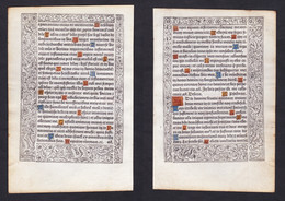 Leaf Of A Book Of Hours Printed On Vellum / Blatt Eines Gedruckten Stundenbuches Auf Pergament / Feuillet D'un - Livres Anciens