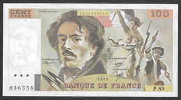 Francia - Banconota Non Circolata FdS UNC Da 100 Franchi P-154b.6 - 1984 #19 - 100 F 1978-1995 ''Delacroix''