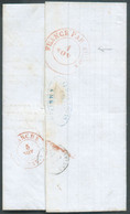 LAC De METZ le 3 Novembre 1847 (exp. SIMON LOUIS Frères Pépinières Et Graines + Griffe Rouge 1.R. vers Marche (BE) Via ( - 1830-1849 (Belgique Indépendante)