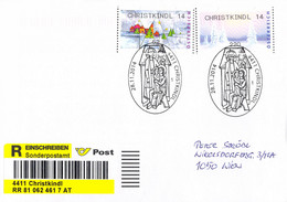 Austria Registered FDC 2014 ATM Winter (both Types) Marked Christkindl 14 (TS3-71) - ATM - Frama (labels)