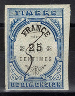 Timbre Fiscal De Dimension Oblitéré 25c - Timbres