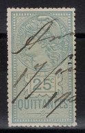 Timbre Fiscal Oblitéré Quittances 25c Type Tasset - Stamps