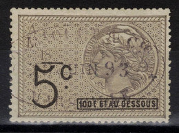 Timbre Fiscal Pour Effets De Commerce Type Tasset 5c 100 F Et Au-dessous Oblitéré 1893 - Timbres