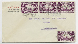 OCEANIE 1FRX4 LETTRE COVER DAGUIN TAHITI TO SUISSE - Tahití