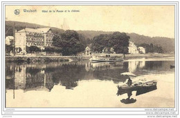 WAULSORT ..--  Hôtel De La Meuse Et Château . Pêcheur . 1921 Vers BRUXELLES ( Mr Léonard GOOSSENS ) . Voir Verso . - Hastière