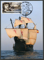 TAAF (2022) Carte Maximum Card - Juan Sebastián Elcano Découvre L'île Amsterdam à Bord Du Nao Victoria, 1522 500e Anniv. - Altri & Non Classificati