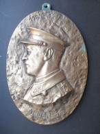 Ancien Bronze Décoratif BELGIQUE (V2216) ALBERT 1ER 1909 - 1934 (2 Vues) Médaillon Mural +/- 19 X 13cm Bel état Médaille - Autres & Non Classés