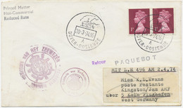 GB April 2, 1974, Extremely Rare Combination Of Ship Mail And Air Mail With L1 "PAQUEBOT" And Ship Mail Postmark. "DOVER - Lettres & Documents