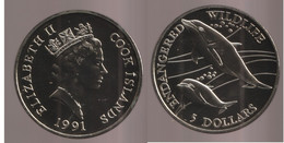COOK   5 Dollars  (Heaviside’s Dolphins) 1991  Copper-nickel • 28.28 G • ⌀ 38.61 Mm KM# 221 - Cook Islands