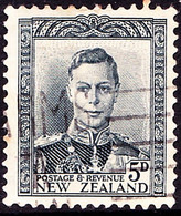NEW ZEALAND 1947 KGVI 5d Slate SG682 Used - Usados