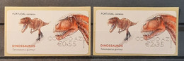 2015 - Portugal - MNH - Dinosaurs - Set 2 - Priority Mail - Complete Set Of 2 Labels - ATM/Frama Labels